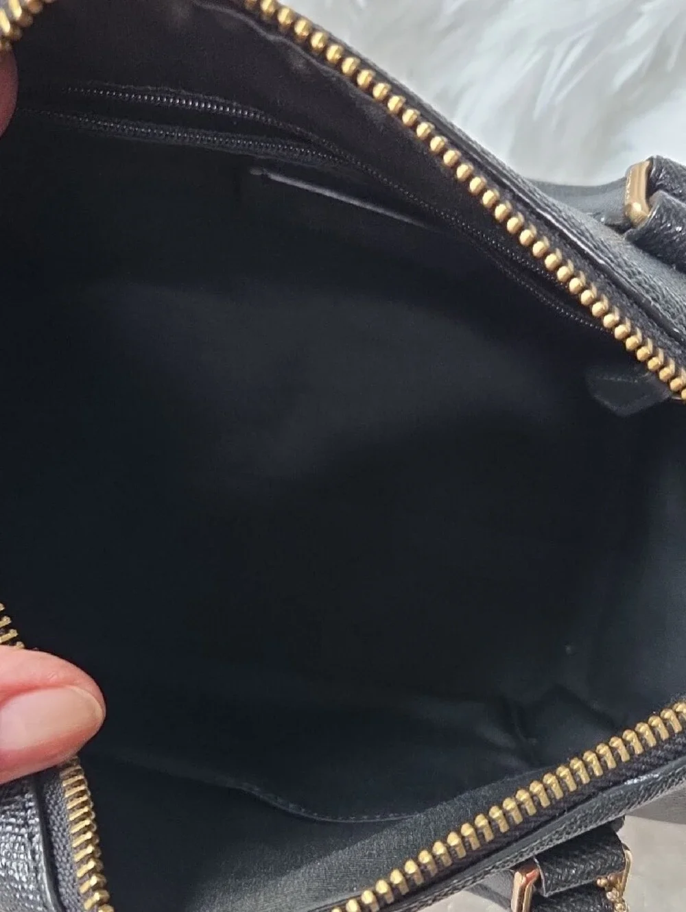 Coach Black Leather Mini Rowan with Gold-Tone Accents - Picture 8 of 9